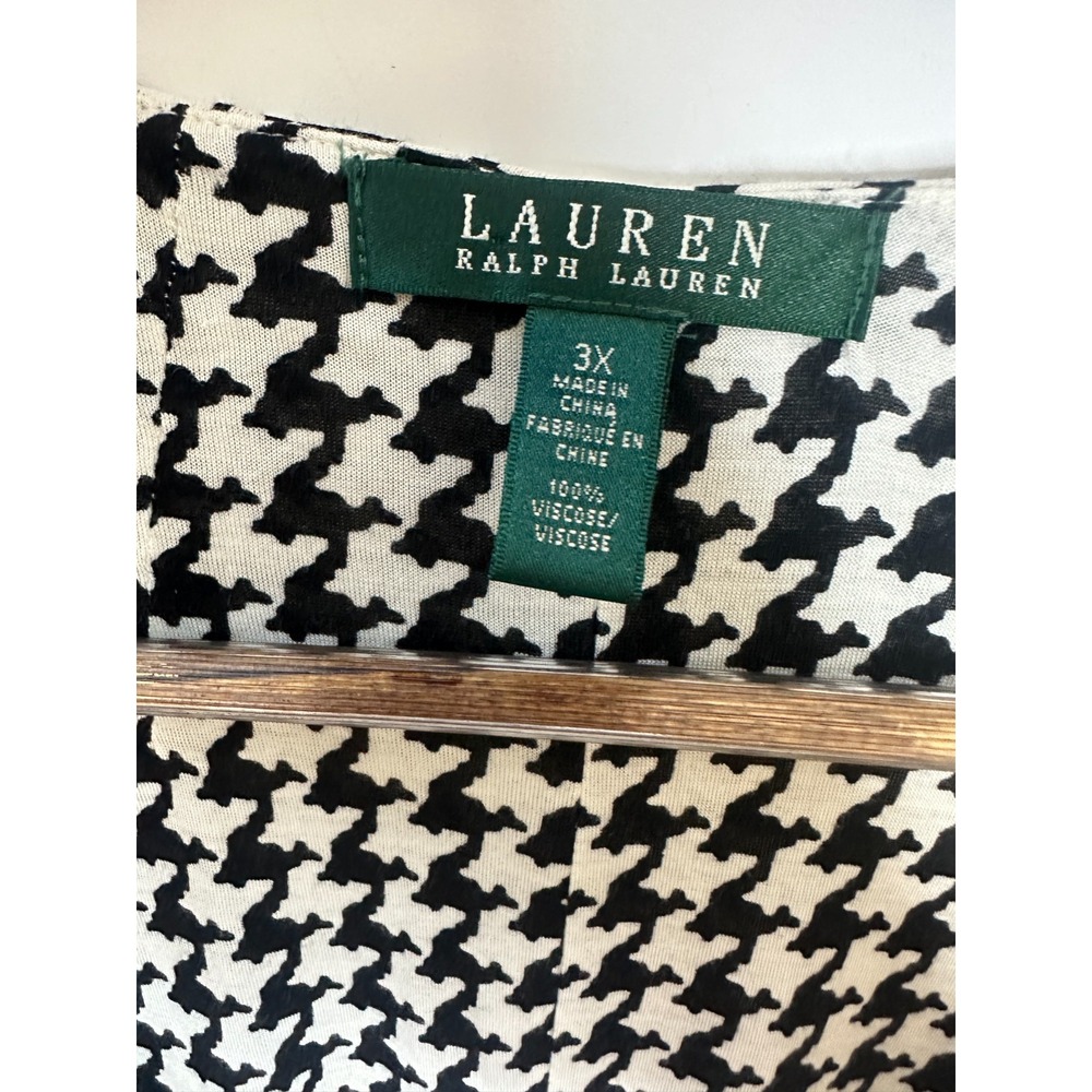 NEW Lauren Ralph Lauren Houndstooth Surplice Ruched Sheath Dress Plus Size 3X - Picture 7 of 10